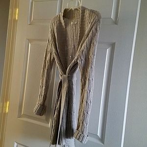 Women's gray open cardigan, L